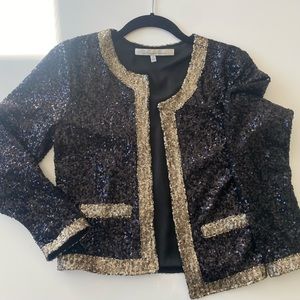 lovers + friends excusez-moi sequin open jacket